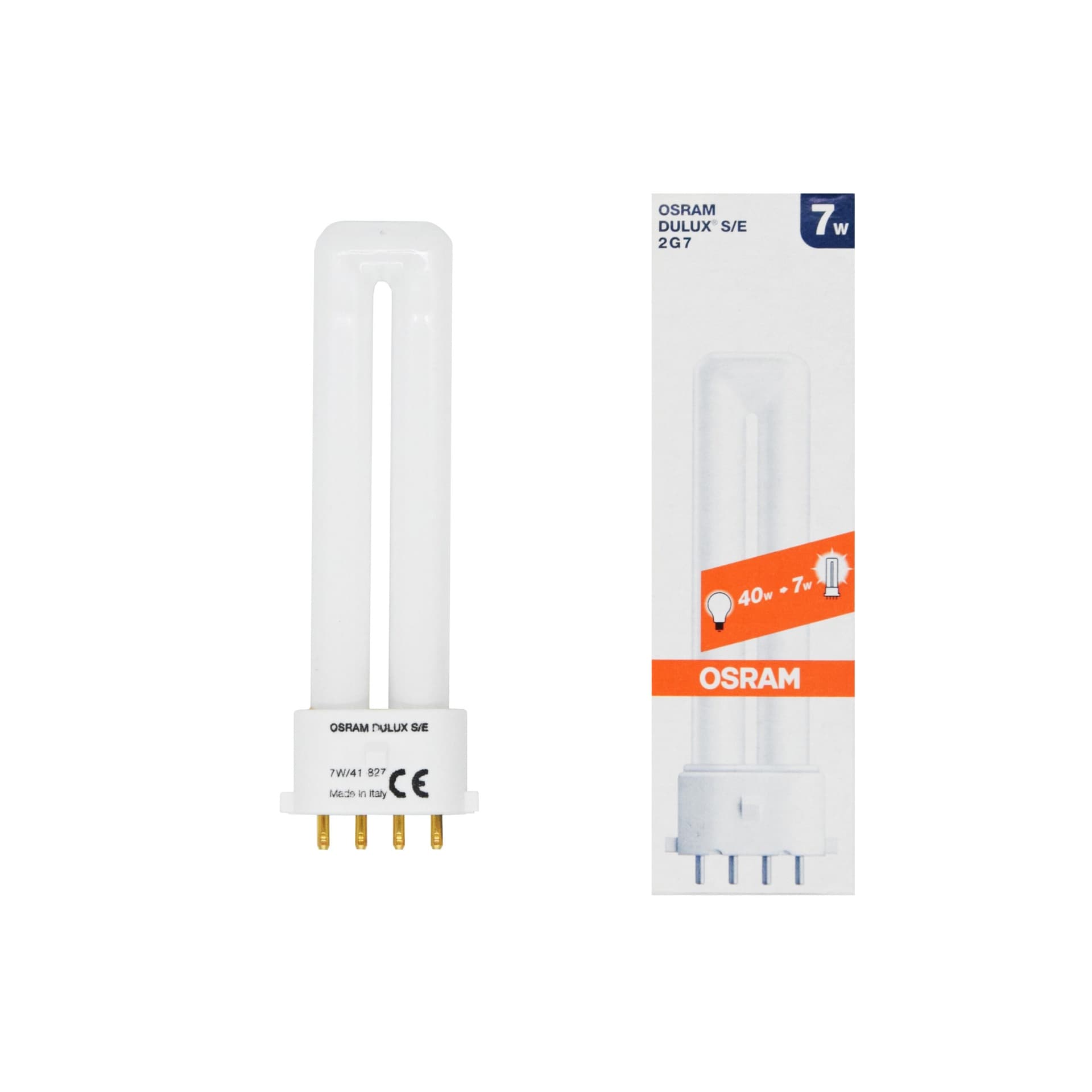 OSRAM DULUX S/E 7W 827 2G7- Lampada fluorescente bianco caldo