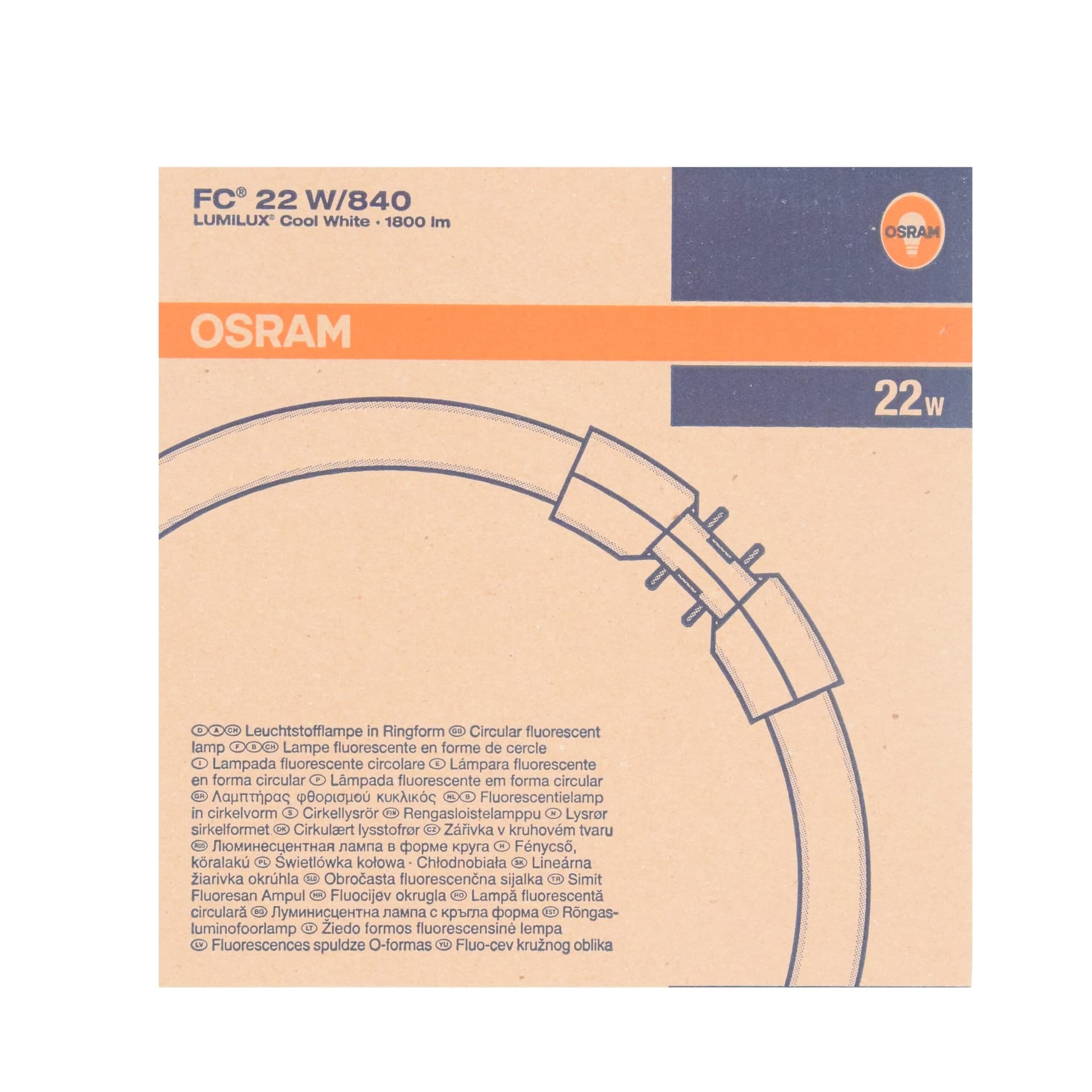 Lampada Fluorescente Circolina T5 22W 840 OSRAM 2GX13