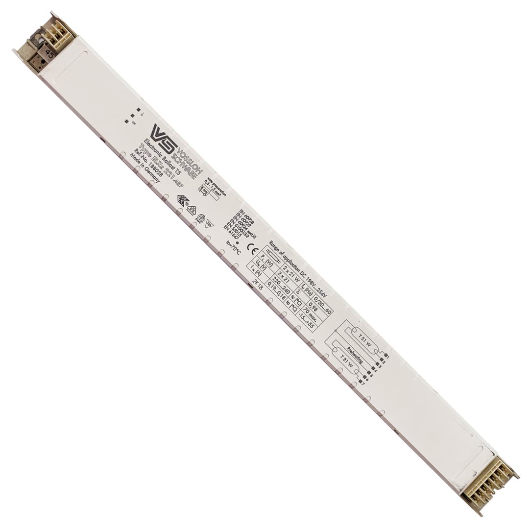 Balasto electrónico fluorescente T5 2x21 W Vossloh, regulable