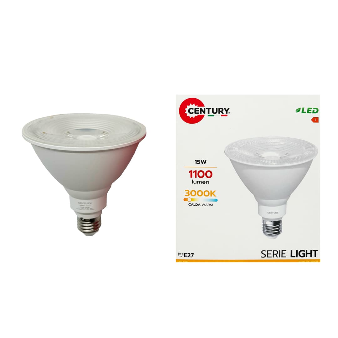 Lampada LED PAR38 15W 3000K E27 CENTURY - Fascio 38°
