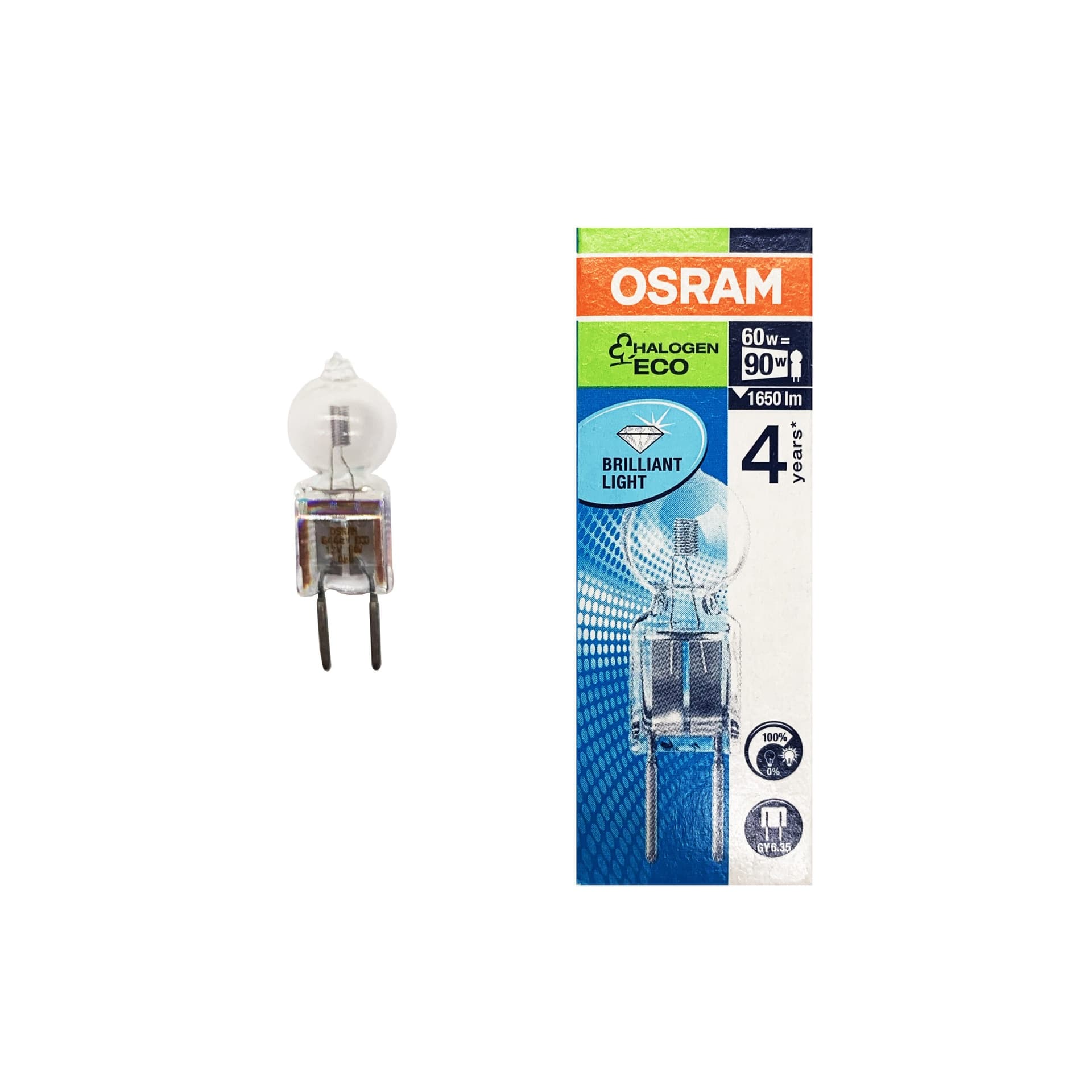 OSRAM Lampada Alogena Bispina 60W 12V GY6.35 Clear