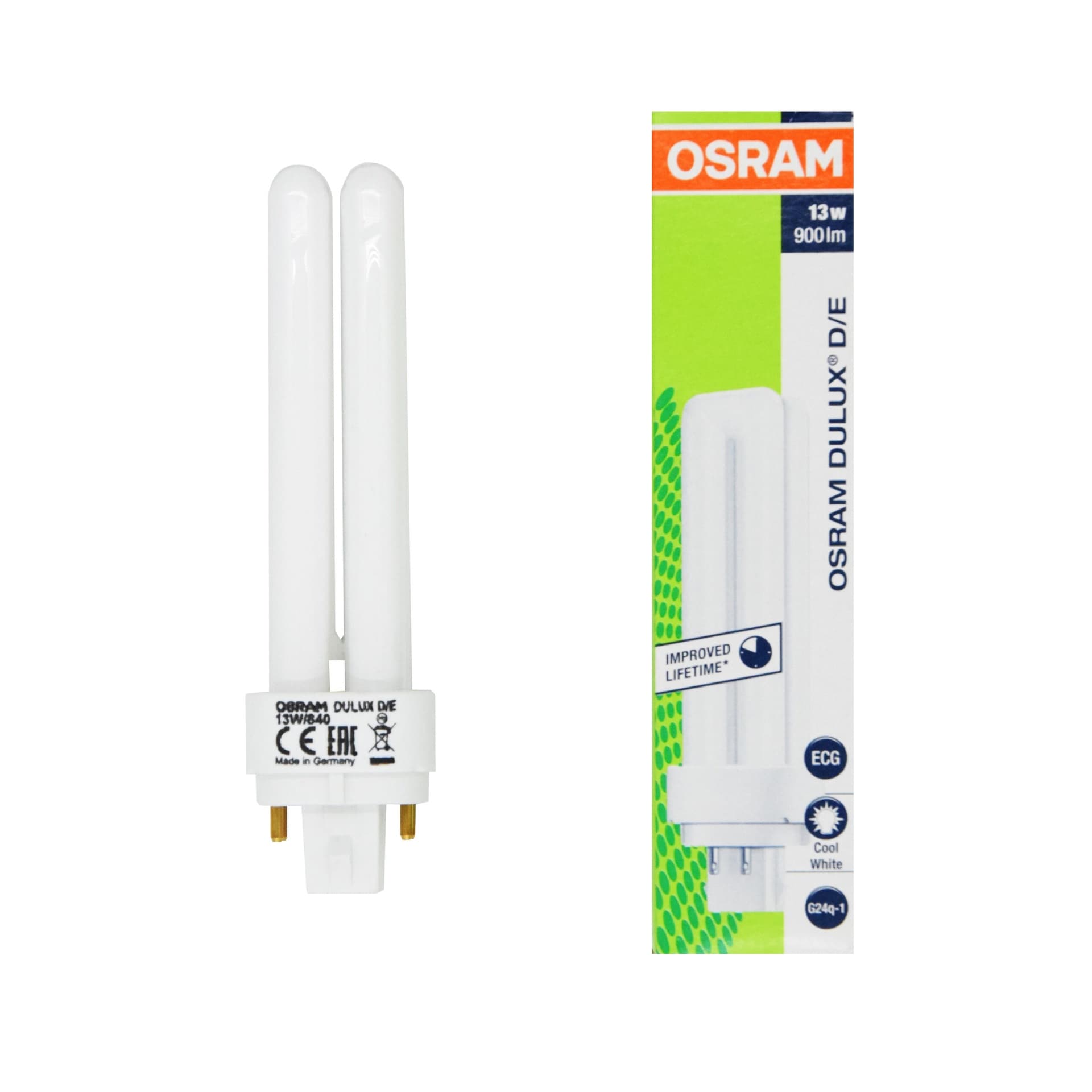 OSRAM Dulux D/E 13W 840 G24Q-1 Fluorescente 4pin