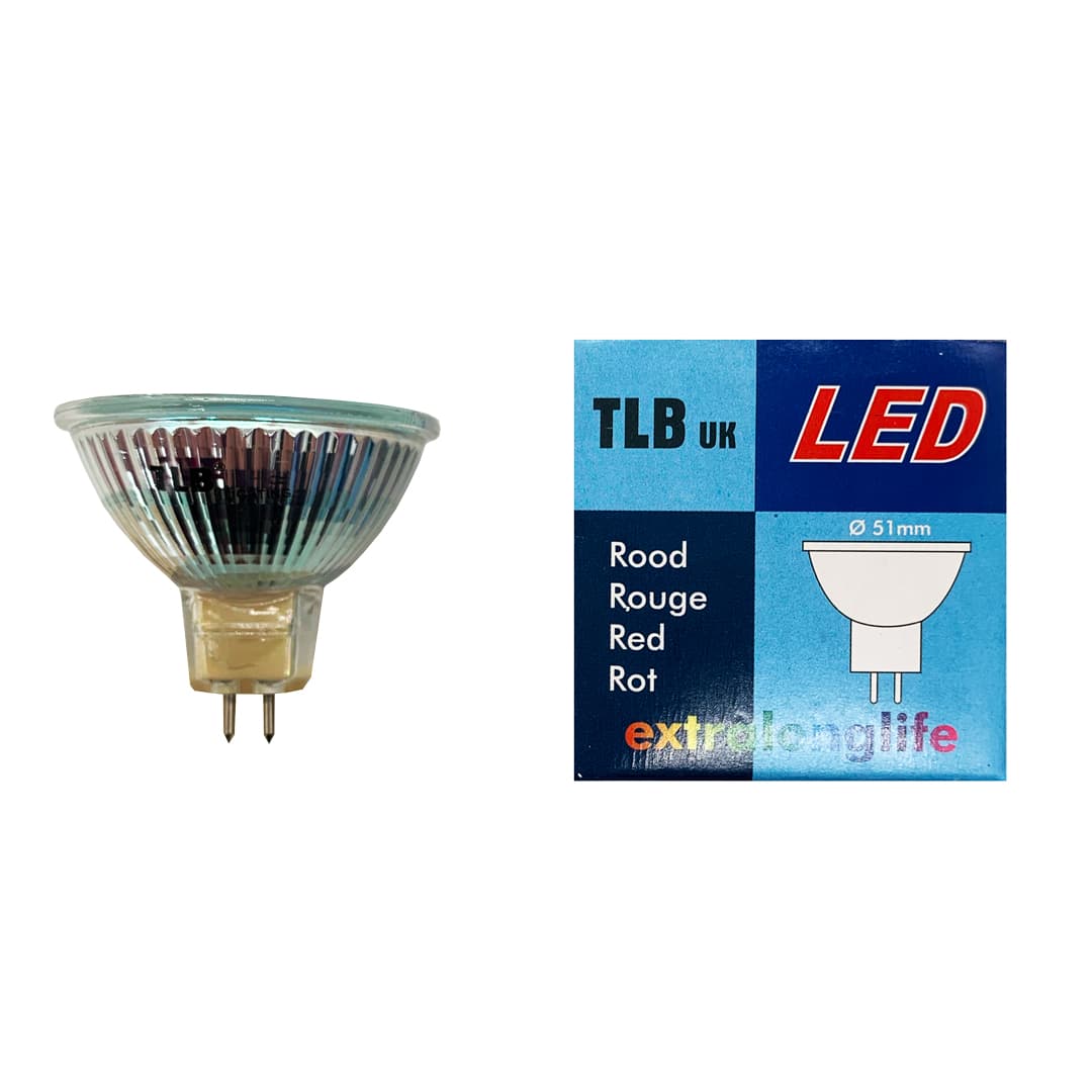 Lampada LED Dicroica Rosso 0.8W 12V GU5.3 TLB