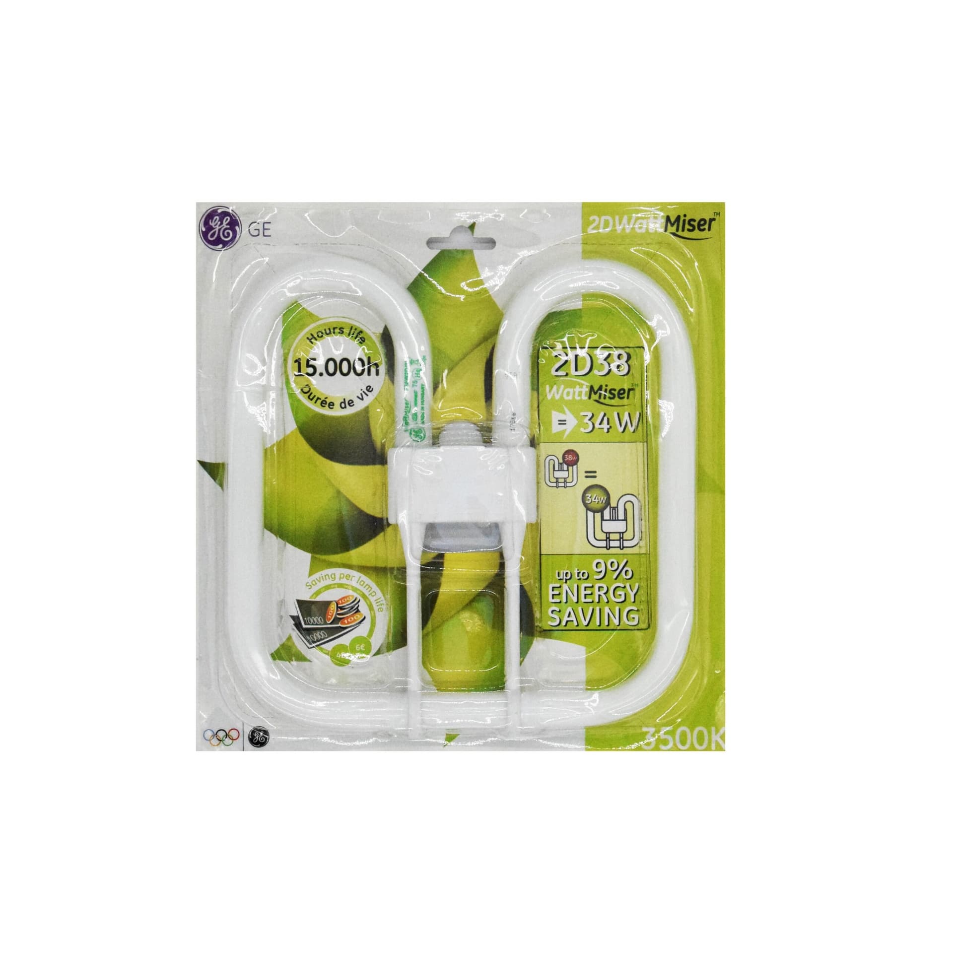 Lampada Fluorescente 2D 38W 3500K GR10Q GE