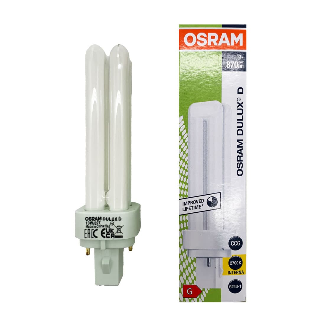 OSRAM Dulux D 13W 827 G24D-1 Fluorescente Bianco Caldo