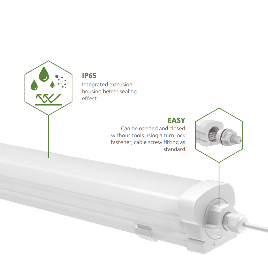 LED Batten 36W 4000K 1140mm TLB - Plafoniera Stagna