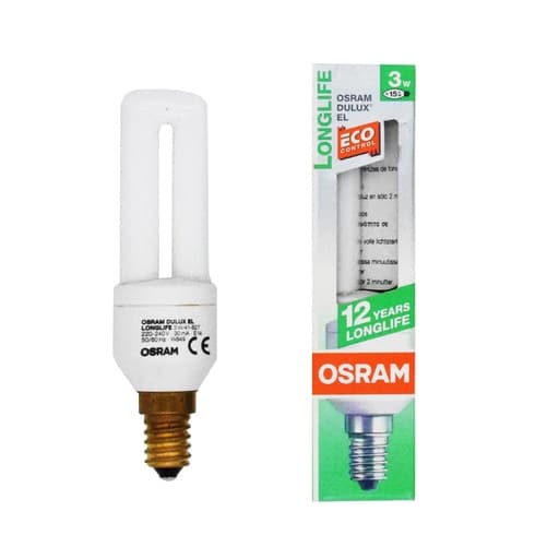 OSRAM Fluorescente 3W E14 827 Bianco Caldo