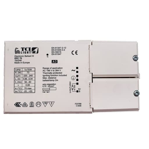 Ballast Elettronico HI 70W TCI – Alimentatore Compatto