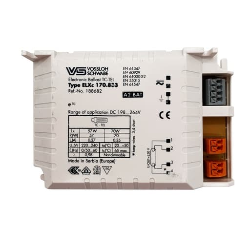 Balasto electrónico para lámparas fluorescentes de 57/70 W Vossloh TC-TEL