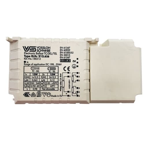 Balasto electrónico para lámparas fluorescentes de 13 W, Vossloh-Schwabe