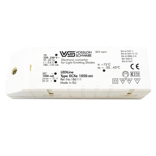 Controlador LED de 20 W y 1050 mA, Vossloh-Schwabe, electrónico