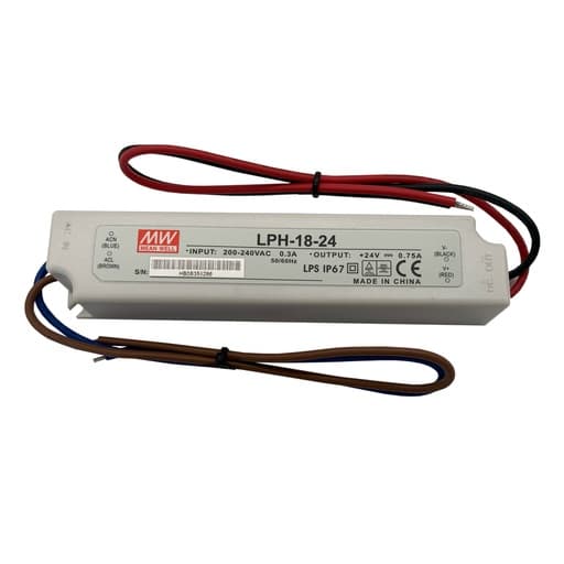 Controlador LED de 24 V CC y 18 W de Mean Well, IP67