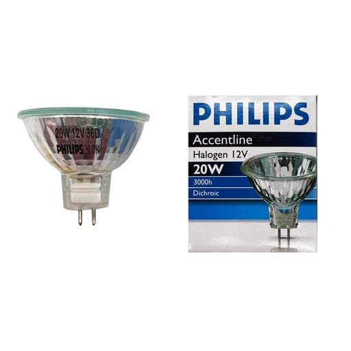 Philips MR16 20W 12V GU5.3 36° Dichroic Halogen Lamp
